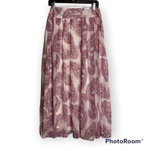 DENNIS BASSO Pink Paisley Maxi Skirt - 14P Petite
